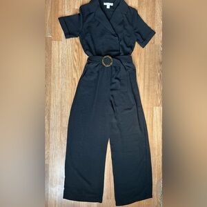Sophisticated Black Belted Jumpsuit